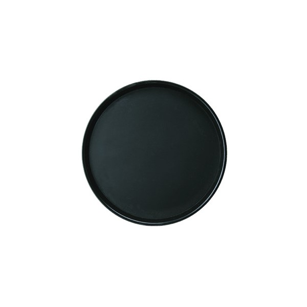 Поднос прорезиненный круглый, 28 см, пластик, черный, Maco (Китай)
