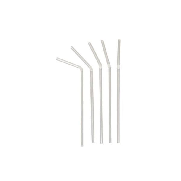 Трубочки для коктейля со сгибом, 1000 шт., d=5 мм, l=21 см, пластик, прозрачный, P.L. ProffСuisine (Китай)