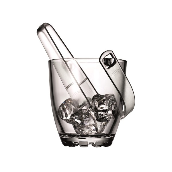 Ёмкость для льда с щипцами «Сильвана», 840 мл, d=130 мм, стекло, прозрачный, Pasabahce (Россия)