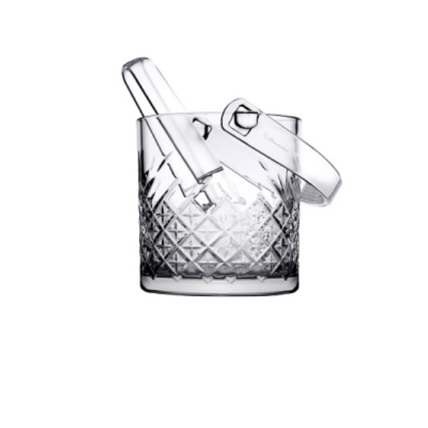 Ведро для льда с пластик. щипцами «Таймлесс», 1 000 мл, d=150 мм, стекло, прозрачный, Pasabahce (Турция)