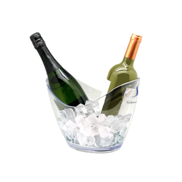 Ведро для шампанского с ручками для 2-х бутылок, 3 л, d=265 мм, h=200 мм, поликарбонат, прозрачный, Vin Bouquet (Испания)