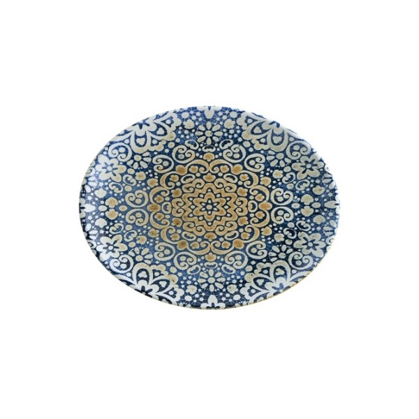Блюдо овальное, форма Мув, «Альхамбра», 360х280 мм, фарфор, цветной, Bonna (Турция)