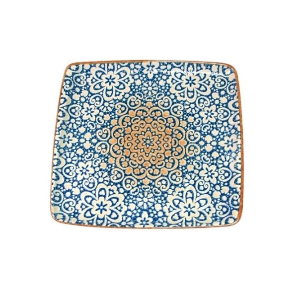 Тарелка квадратная без полей, форма Мув, «Альхамбра», 320х300 мм, фарфор, цветной, Bonna (Турция)