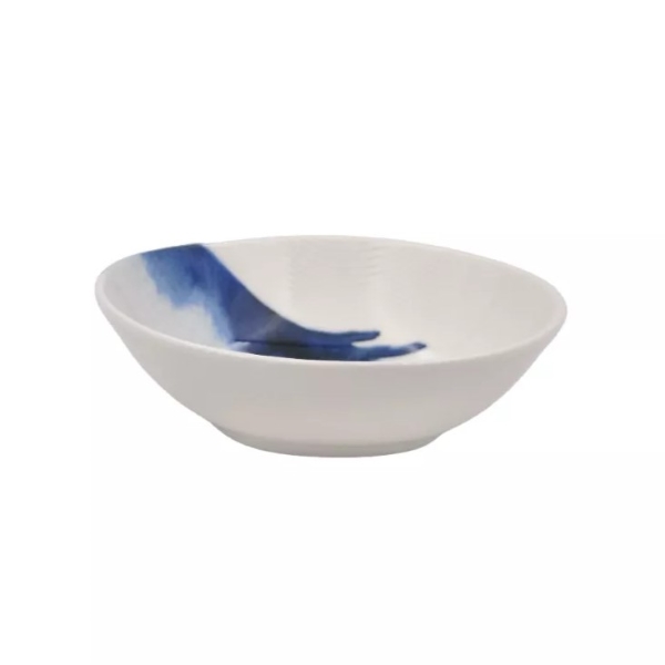 Салатник, форма Ваго «Блю Вэйв», 470 мл, d=180 мм, h=55 мм, фарфор, белый/голубой, Bonna (Турция)