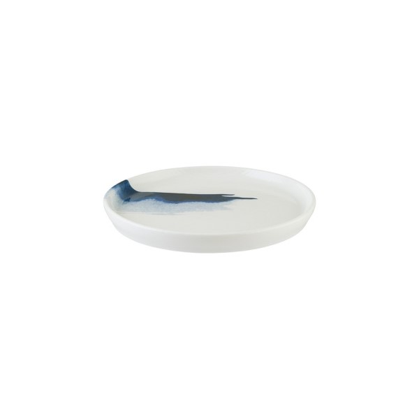 Тарелка, форма Хюгге «Блю Вэйв», d=160 мм, фарфор, белый/голубой, Bonna (Турция)