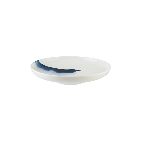 Тарелка для пасты, форма Хюгге «Блю Вэйв», 1 300 мл, d=250 мм, фарфор, белый/голубой, Bonna (Турция)