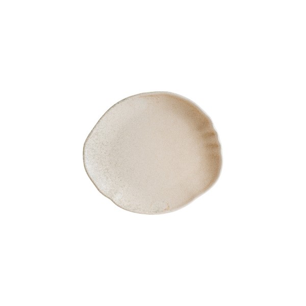 Блюдо овальное, форма Ваго, волнистый край «Сахара», 240х180 мм, фарфор, песочный, Bonna (Турция)