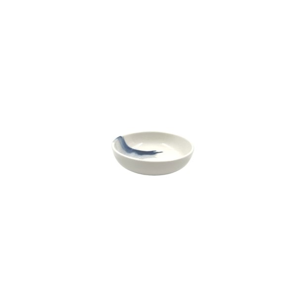 Соусник, форма Хюгге «Блю Вэйв», 150 мл, d=100 мм, фарфор, белый/голубой, Bonna (Турция)