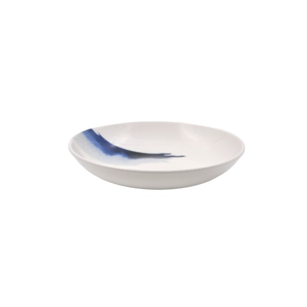Тарелка глубокая «Блю Вэйв», 1 000 мл, d=230 мм, фарфор, белый/голубой, Bonna (Турция)