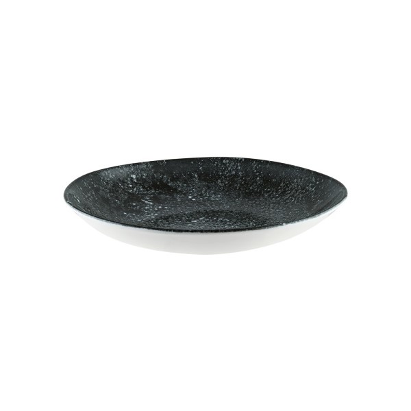 Тарелка глубокая, форма Ваго, неровный край «Черный Космос», 1 000 мл, d=260 мм, h=47 мм, фарфор, черный, Bonna (Турция)