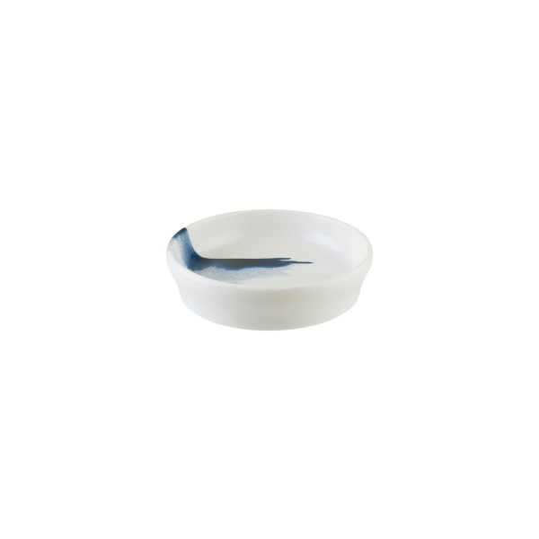 Соусник, форма Хюгге «Блю Вэйв», 100 мл, d=100 мм, фарфор, белый/голубой, Bonna (Турция)
