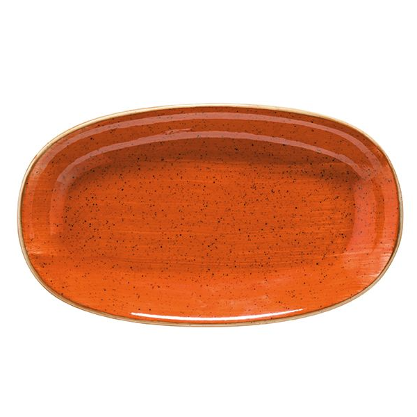 Блюдо овальное «Aura Terracota», 310х240 мм, фарфор, оранжевый, Bonna (Турция)