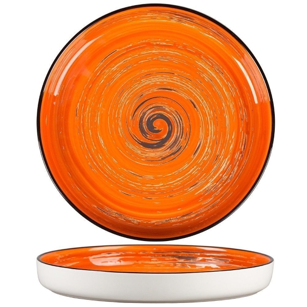 Тарелка с бортом «Texture Orange Circular», d=230 мм, h=30 мм, фарфор, оранжевый, P.L. ProffСuisine (Китай)