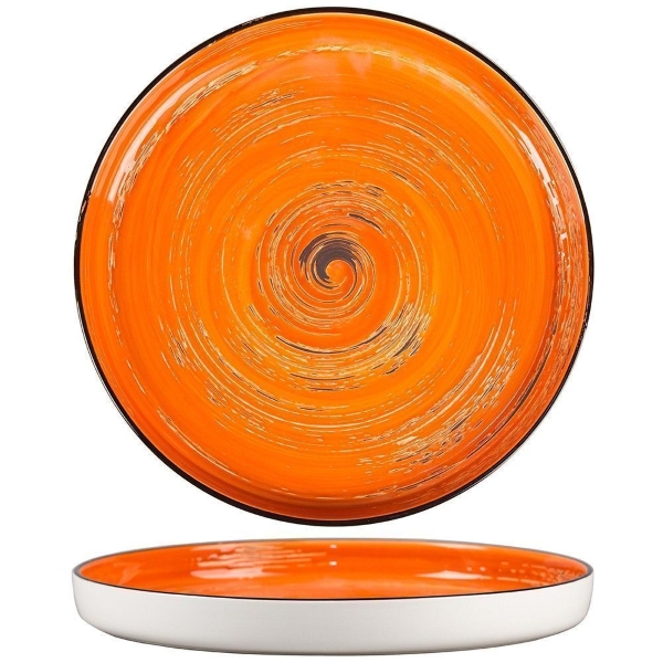 Тарелка с бортом «Texture Orange Circular», d=280 мм, h=30 мм, фарфор, оранжевый, P.L. ProffСuisine (Китай)