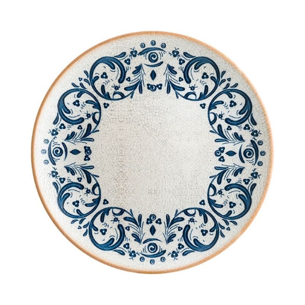 Тарелка «Viento», d=250 мм, фарфор, белый/синий, Bonna (Турция)