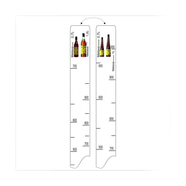 Линейка барная "Metaxa 3/5 (700мл/1л)", пластик, прозрачный, P.L. ProffСuisine (Китай)