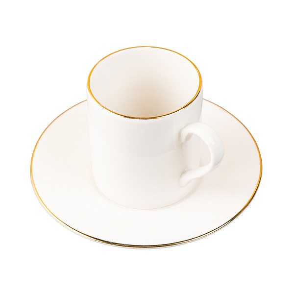 Чашка под эспрессо с блюдцем  «CUP», 100 мл, фарфор, белый, Farika (Турция)