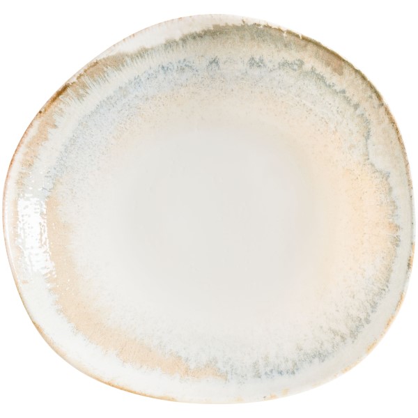 Тарелка, форма Ваго «Knidos», d=250 мм, фарфор, бежевый/серый, Bonna (Турция)