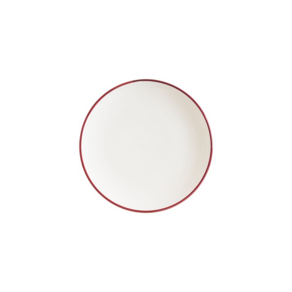 Тарелка «Linea», d=230 мм, фарфор, белый/бургундия, Bonna (Турция)